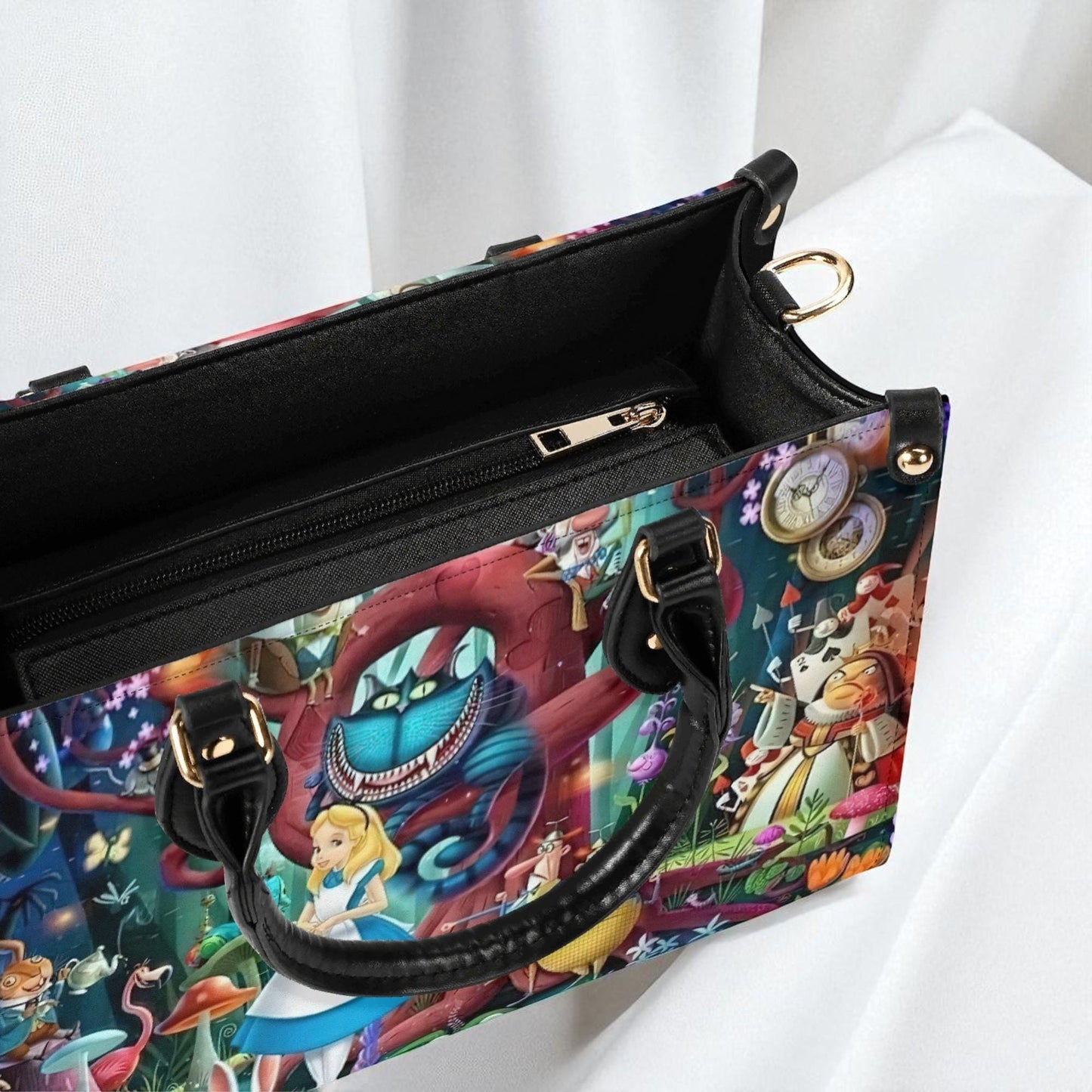 Queen’s Parade Purse | Tote Handbag | Top-Grain Leather Handbag | Vegan Leather | Wonderland Lovers Bag | Custom Tote Bag