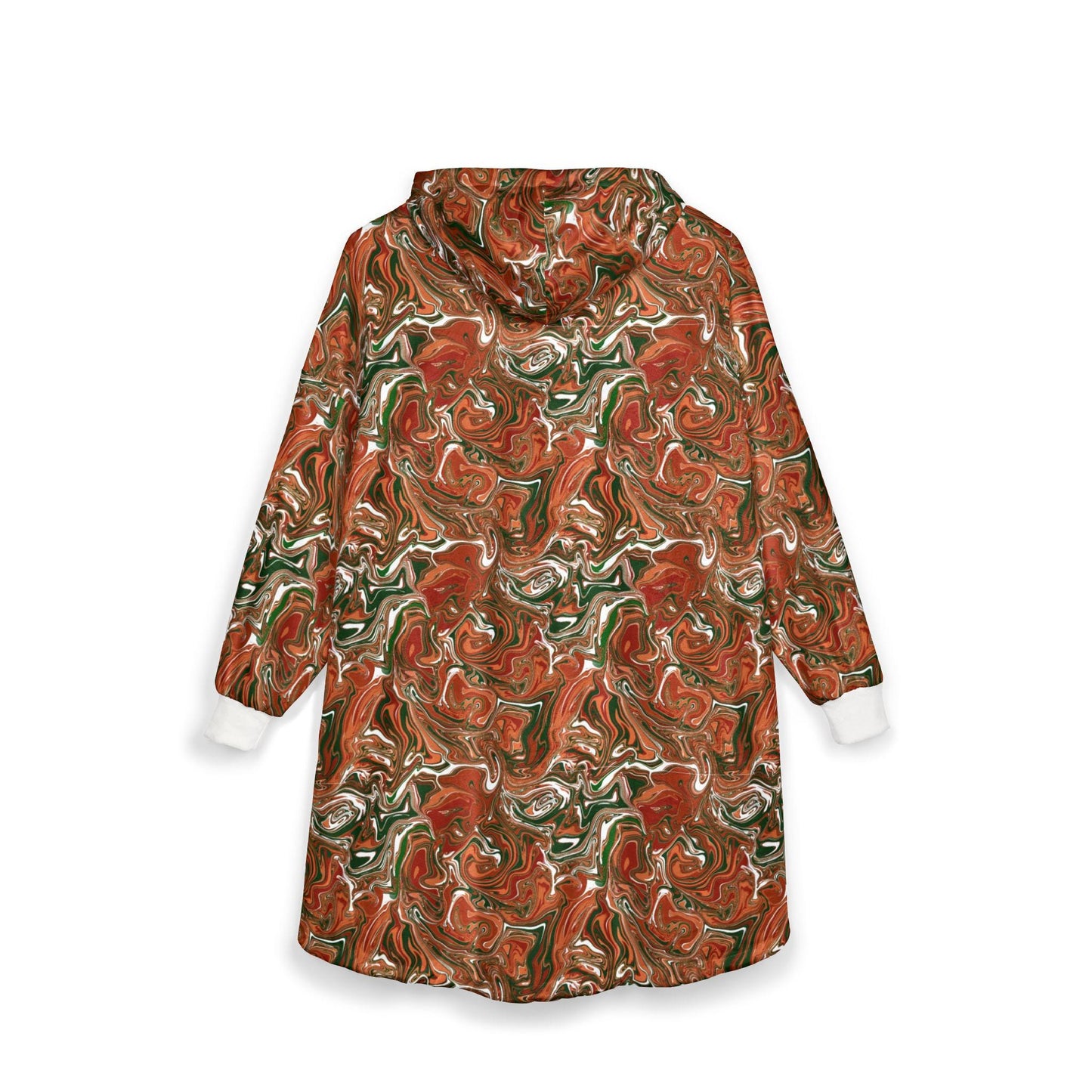 Terracotta Swirl Blanket Hoodie: Earth Tones Cozy Wearable Throw