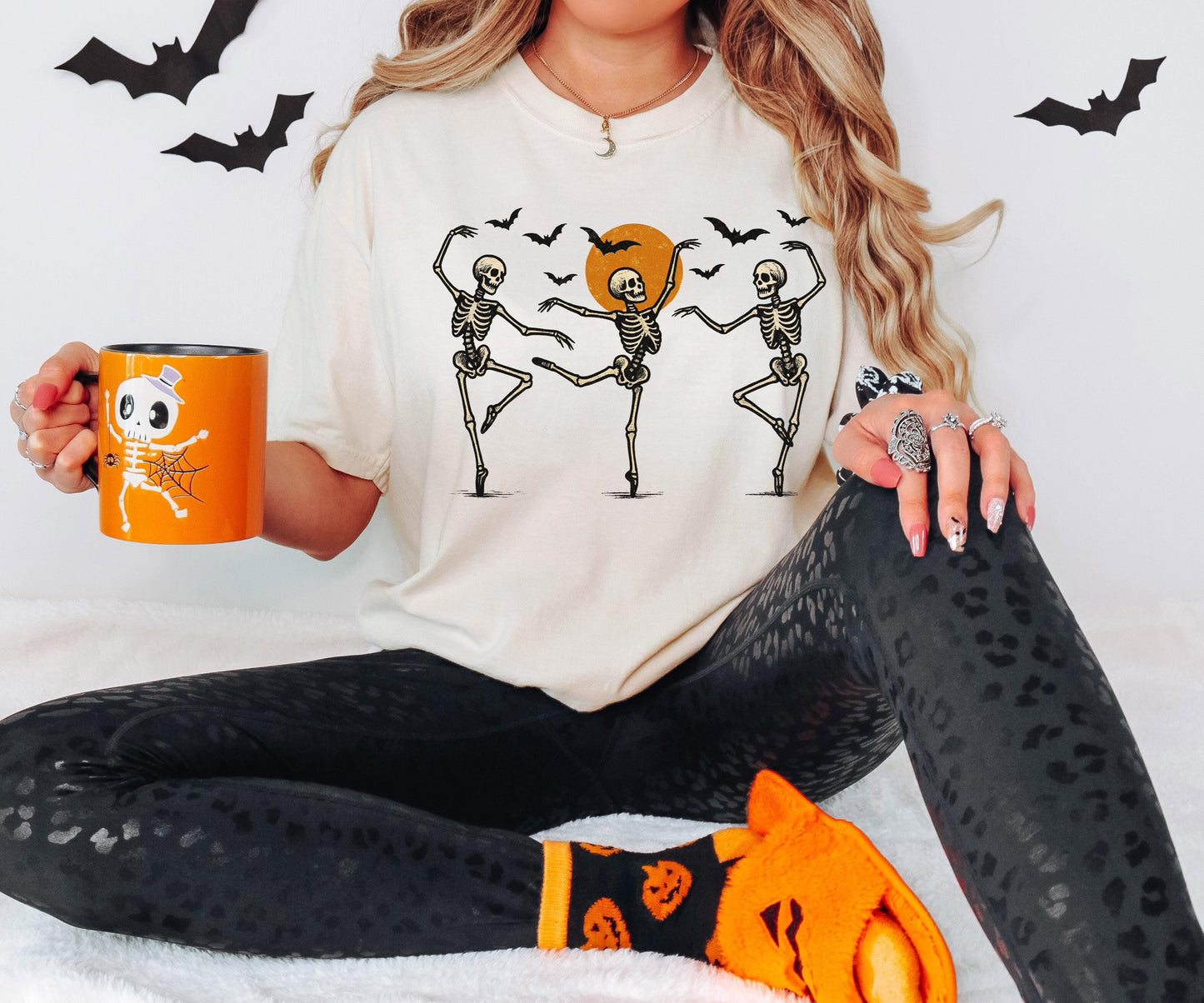 Halloween Skeleton Shirt, Dancing Skeleton T-Shirt, Ghost Skeleton Halloween Tee, Spooky Season Sweatshirt, Halloween Party Vacation Tee