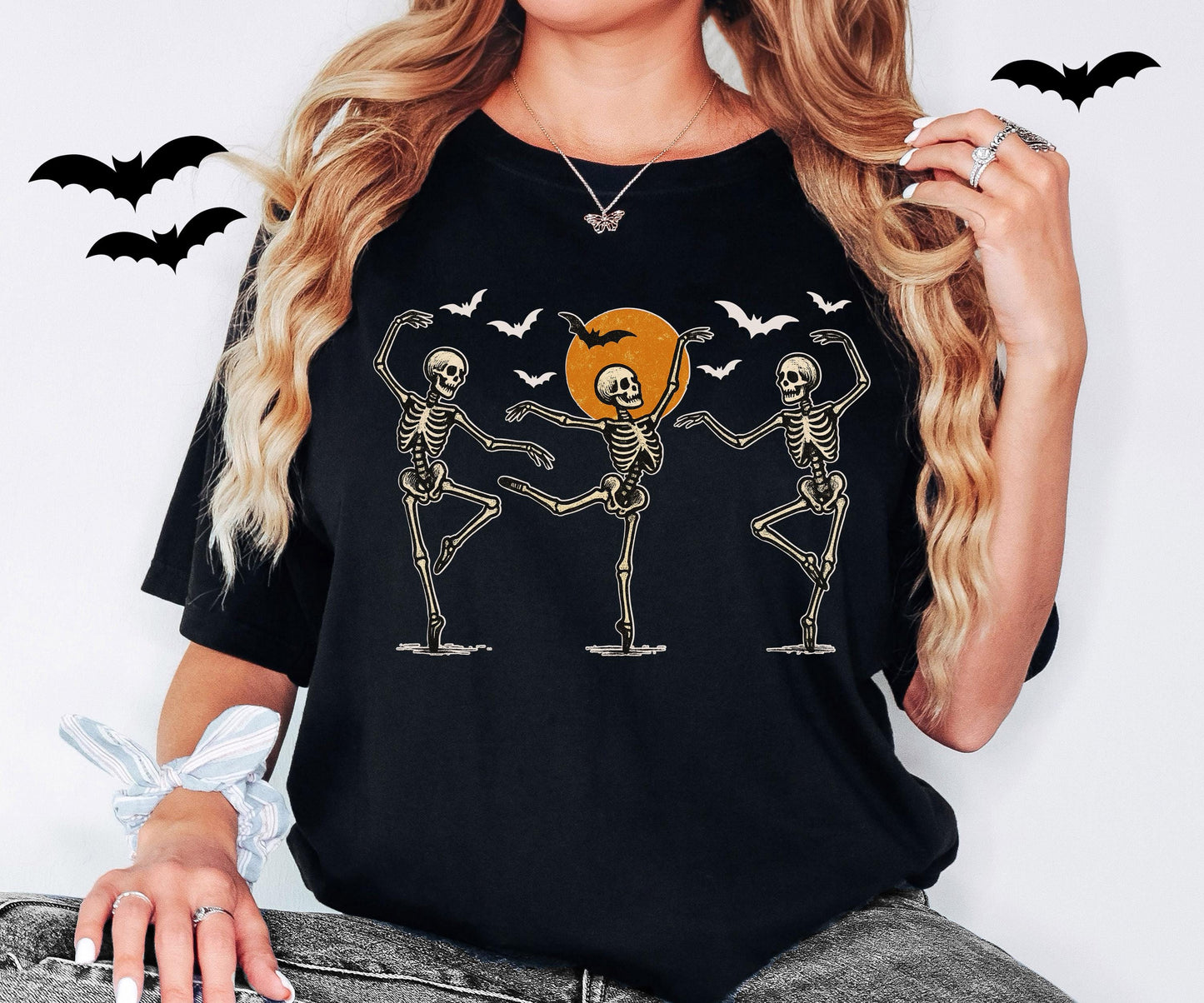 Halloween Skeleton Shirt, Dancing Skeleton T-Shirt, Ghost Skeleton Halloween Tee, Spooky Season Sweatshirt, Halloween Party Vacation Tee