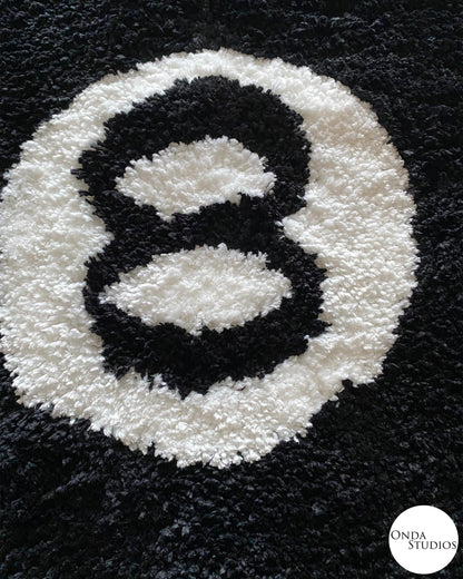 Tufted 8 Ball Rug | Billiard Ball Rug, Custom Rug, Handmade Tufted Rug, Cheap Rug, Round Rug, Bedroom Rug, Living Room Rug, Birthday Gift