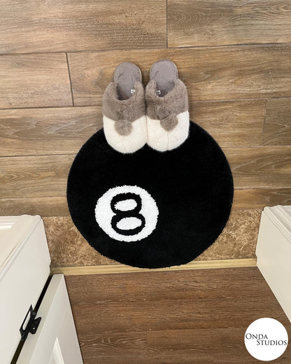 Tufted 8 Ball Rug | Billiard Ball Rug, Custom Rug, Handmade Tufted Rug, Cheap Rug, Round Rug, Bedroom Rug, Living Room Rug, Birthday Gift