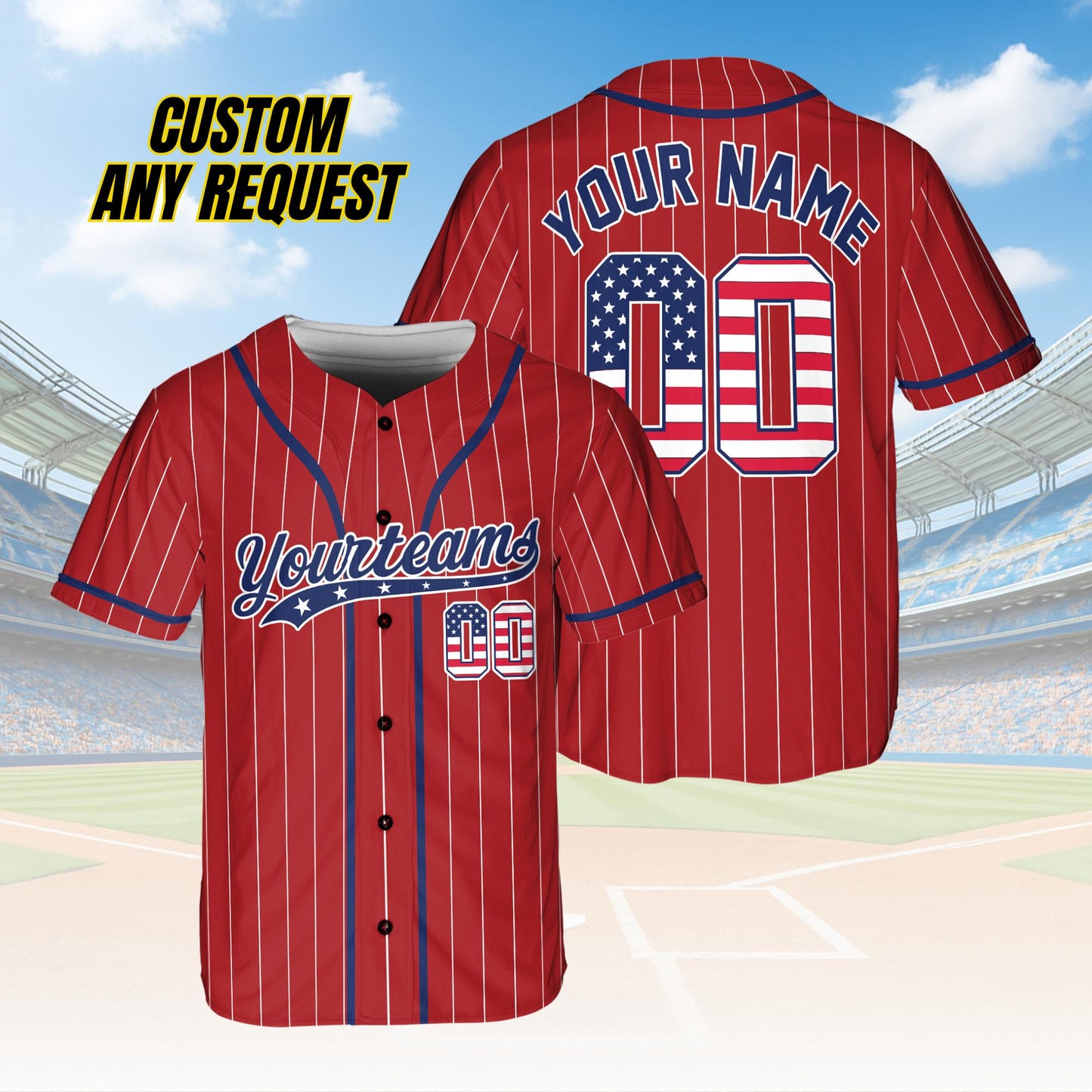 Custom 4th of July Baseball Jersey,Patriotic Ice Cream Dripping Jersey with Name & Number,Baseball Lovers,Patriotic Shirt,USA Jersey B29