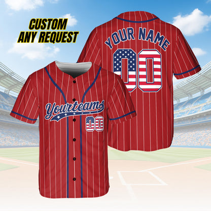 Custom 4th of July Baseball Jersey,Patriotic Ice Cream Dripping Jersey with Name & Number,Baseball Lovers,Patriotic Shirt,USA Jersey B29