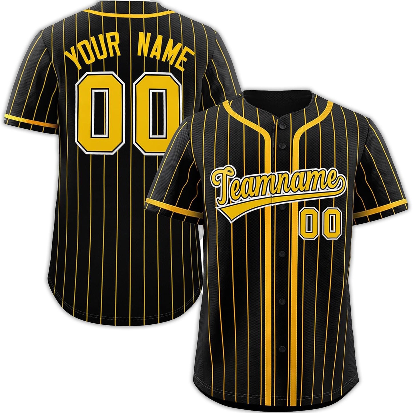 Custom Striped Baseball Jersey – Personalized Name, Number & Team Shirt – Button-Up Sports Multi Color Options for Men, Women and Kids
