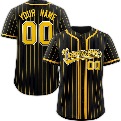 Custom Striped Baseball Jersey – Personalized Name, Number & Team Shirt – Button-Up Sports Multi Color Options for Men, Women and Kids