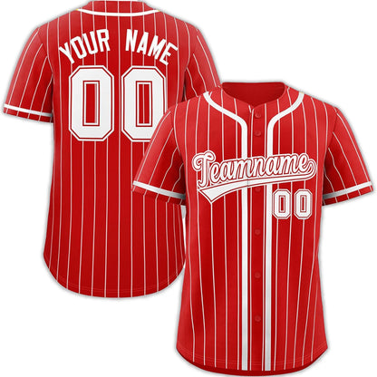 Custom Striped Baseball Jersey – Personalized Name, Number & Team Shirt – Button-Up Sports Multi Color Options for Men, Women and Kids