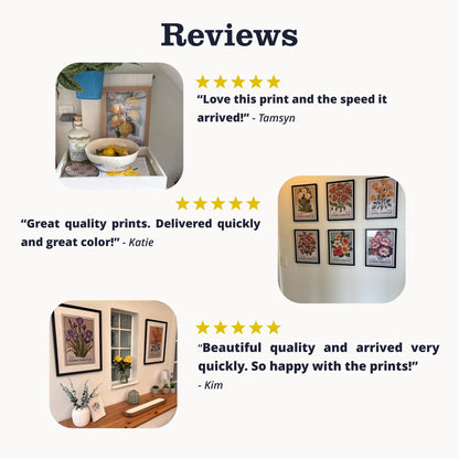 California Poppies Botanical Poster, Retro California Flower Wall Print | Botanical Wall Art for Plant Lover Gift, California Flower Decor