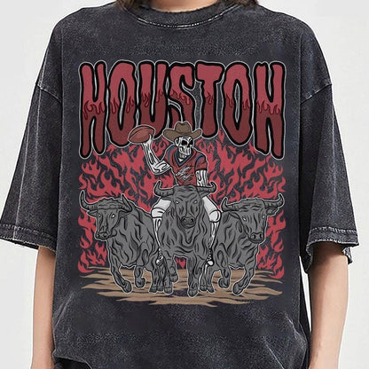 Houston Football Skull Vintage Shirt