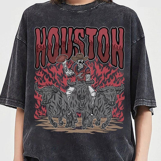 Houston Football Skull Vintage Shirt