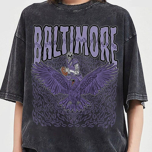 Baltimore Football Skull Vintage Shirt
