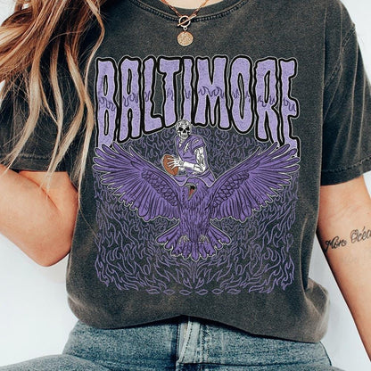 Baltimore Football Skull Vintage Shirt