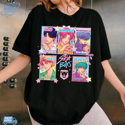 Kpop Saja Boys Shirt, Kpop Demon Hunters T-shirt, Demon Hunters Merch, Kpop Huntrix Pin shirt, Saja Boys Fan Gifts