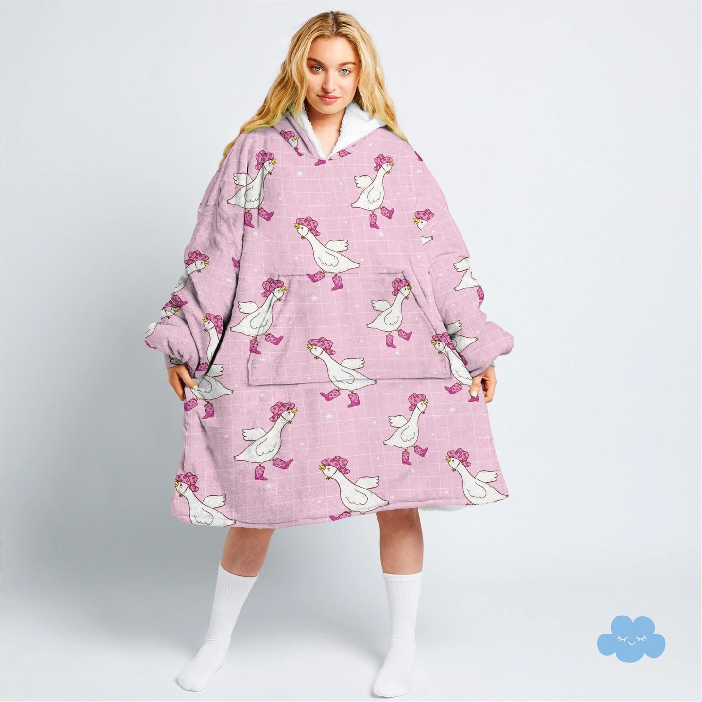 Pastel Silly Goose Hooded Blanket