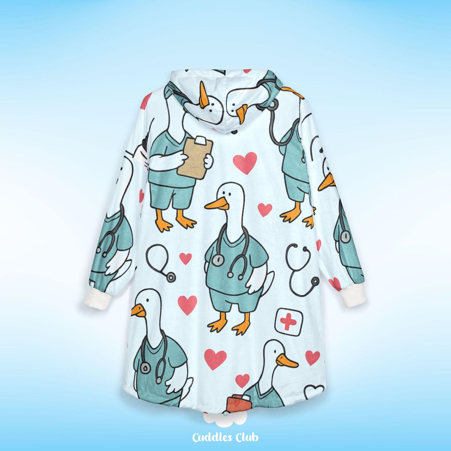 Pastel Nurse Goose Hooded Blanket - Soft Sweatshirt