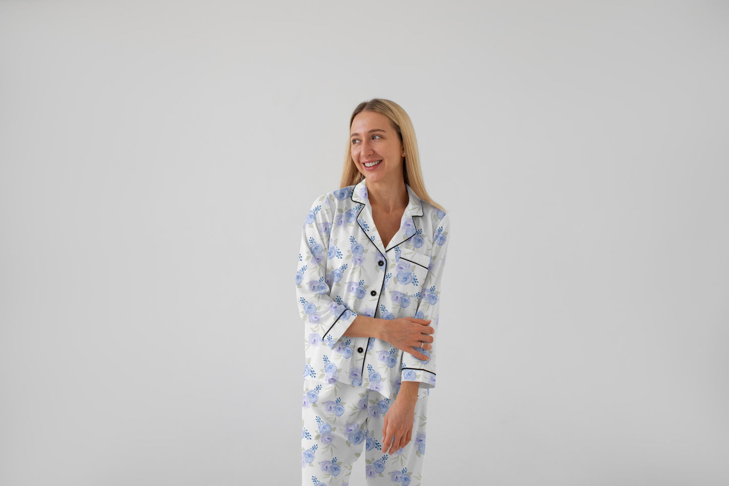 Satin Pajama Set – Bridgerton-Inspired Bride Getting Ready Outfit | Bridal Pajamas | Bridesmaid Pajama | Bridal Shower Gift | Something Blue