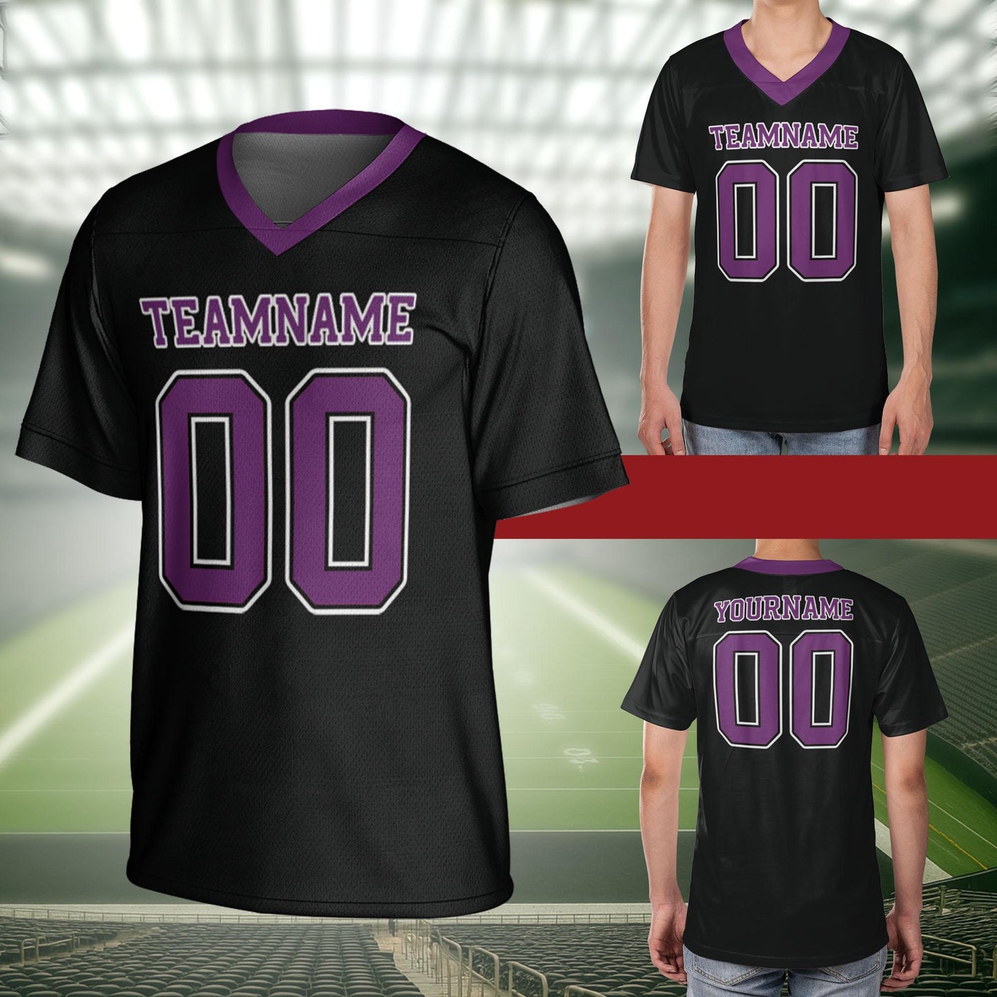 Custom Football Jersey, Custom Football Jersey, Men's Mesh V-neck Shirt, Short Sleeve Design, Add Name And Number, Ideal For Sport Lovers