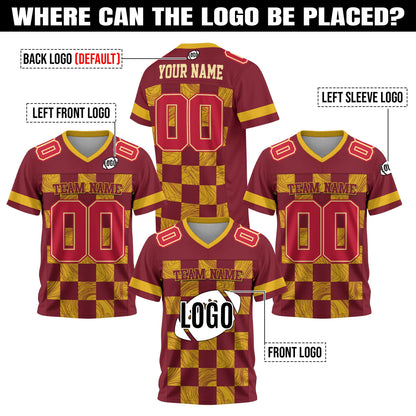 Custom Name Number Logo Football Jersey for Men Women Youth Kids, Personalized Football Jersey Uniform  American Football Fans Lovers Gifts