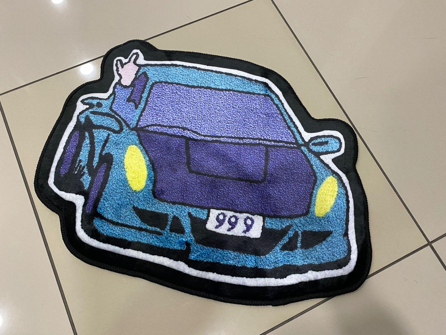 Juice World 999 rug, Classic Car Rug,Car Rug,Car pattern Rug, Retro Rug, Shaped Rug, Custom Rug,car shaped rug, living room decor,custom rug