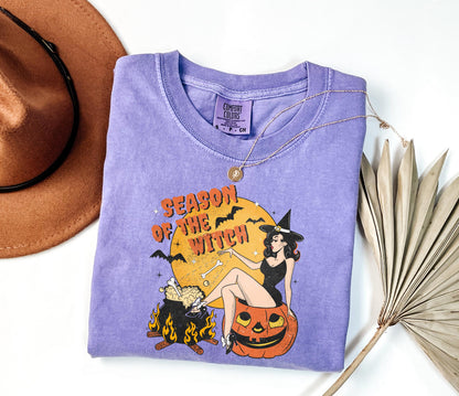Comfort Colors® Season Of The Witch Shirt, Halloween Witch Shirt, Retro Halloween Shirt, Spooky Season Shirt, Fall Shirt, Halloween Tee