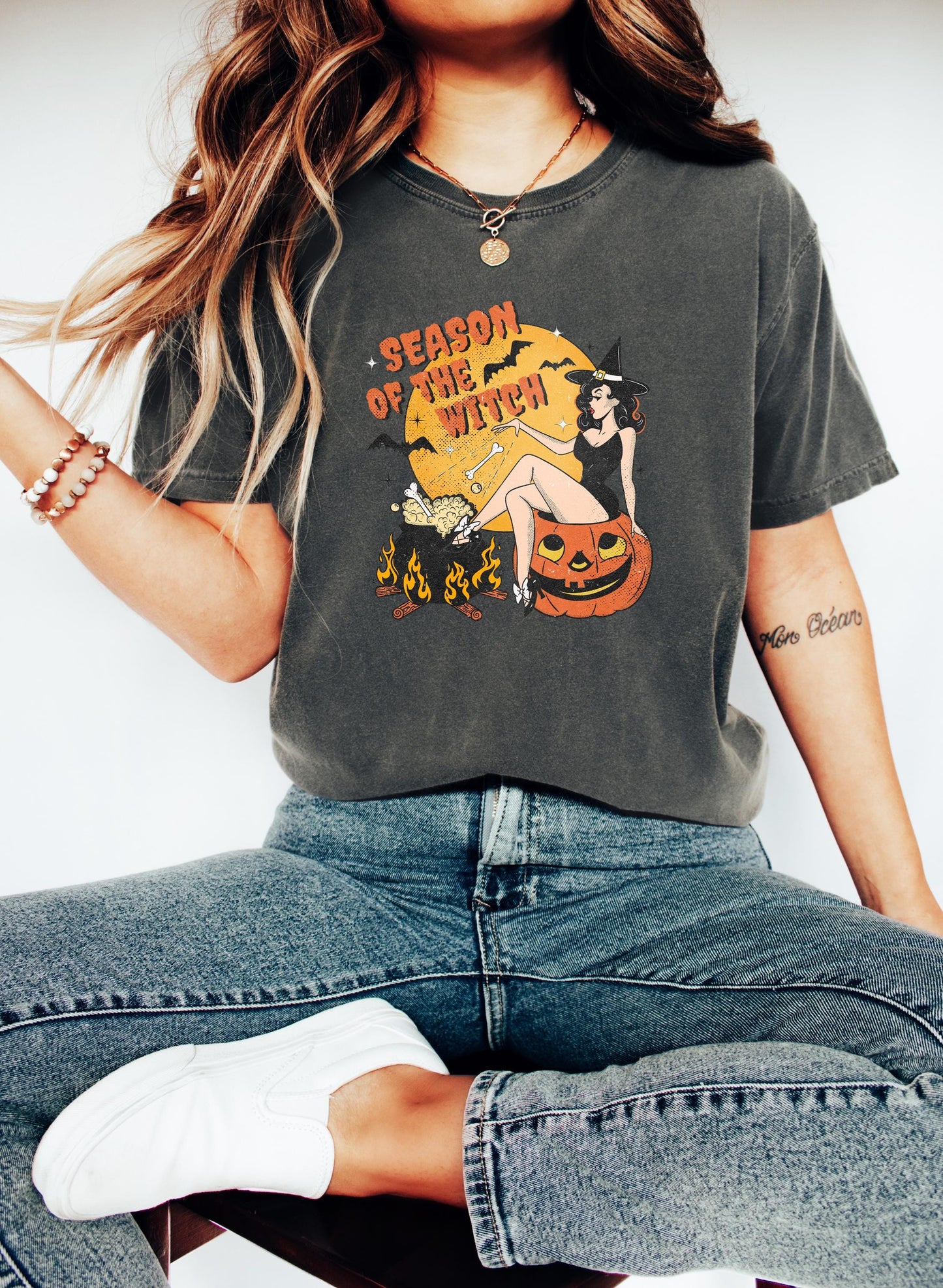 Comfort Colors® Season Of The Witch Shirt, Halloween Witch Shirt, Retro Halloween Shirt, Spooky Season Shirt, Fall Shirt, Halloween Tee