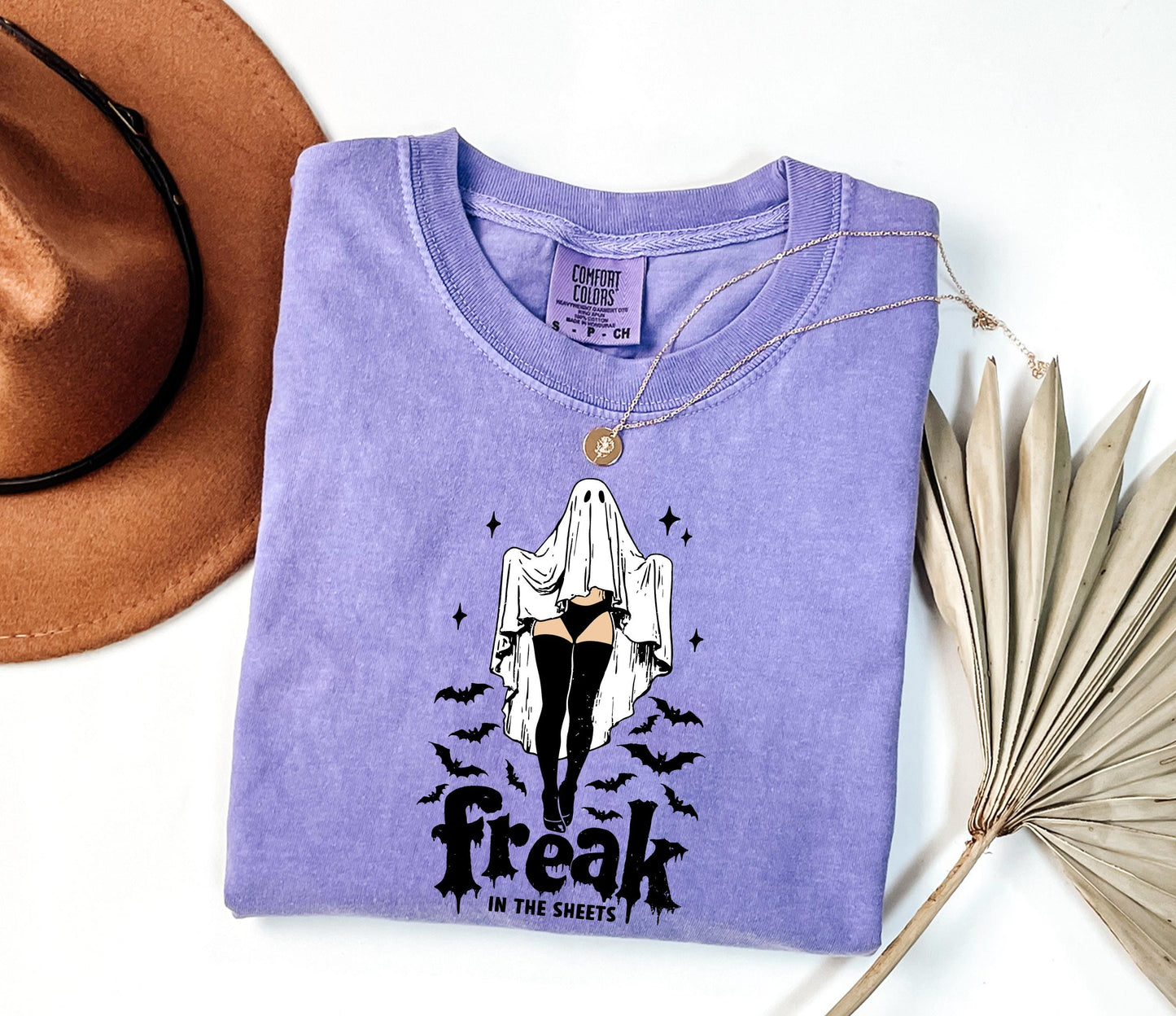 Comfort Colors® Freak In The Sheets Shirt, Halloween Ghost Shirt, Funny Halloween Tee, Halloween Fall Shirt, Spooky Season Tee