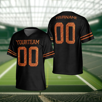 Women Glitter Pattern Personalized Football Jersey, Custom Glitter Jersey Shirt, Customized Glitter Name And Number Jersey For Sport Fan
