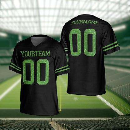 Women Glitter Pattern Personalized Football Jersey, Custom Glitter Jersey Shirt, Customized Glitter Name And Number Jersey For Sport Fan