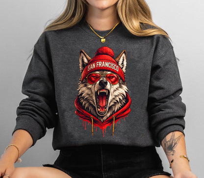 San Francisco Football Sweatshirt, Sun Day Football, Graphic Tee Gift For Football Fan Sport, Shirt Retro Style 90s Vintage Unisex Crewneck.