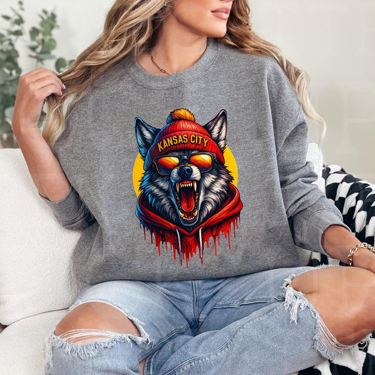 Kansas City Football, Kansas City Football Sweatshirt, Kansas City Sweatshirt, Football Fan Gift, Kansas City Fan, Game Day Shirt.