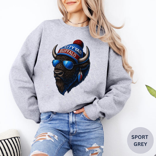 Buffalo Football Sweatshirt, Buffalo Mascot Sweatshirt, Buffalo Football Fan Shirt, Trendy Game Day Gift Tee, Retro Sports Fan Shirt