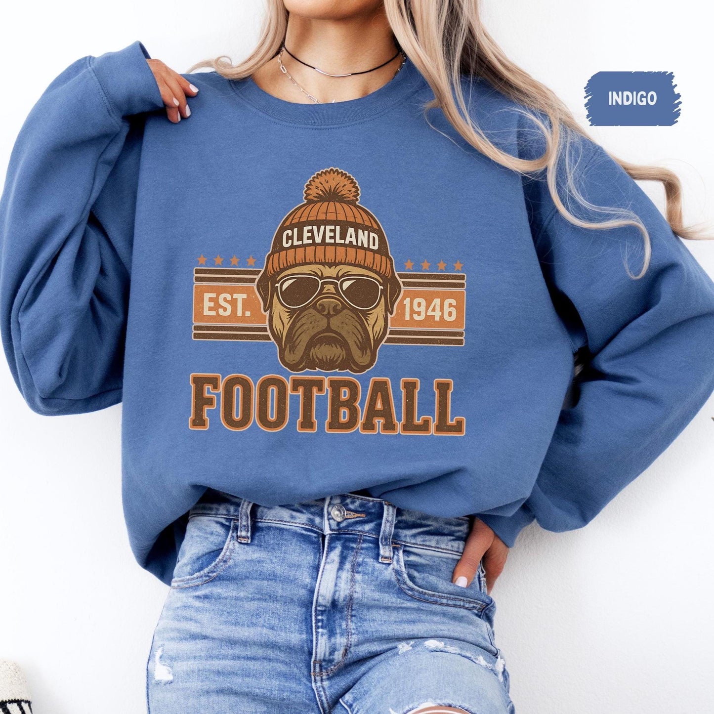 Cleveland Football Vintage Style Shirt, Trendy Sweatshirt Cleveland Football Fan Gift, Cleveland Game Day Shirt, Cleveland Sweatshirt