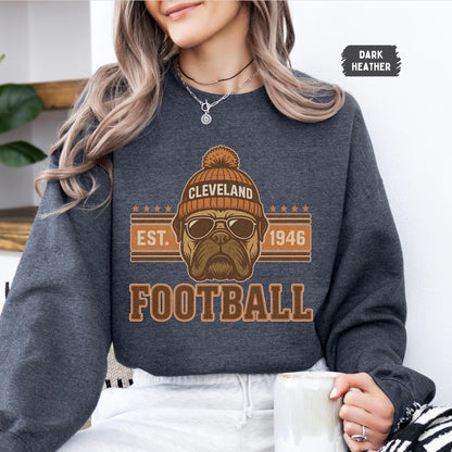 Cleveland Football Vintage Style Shirt, Trendy Sweatshirt Cleveland Football Fan Gift, Cleveland Game Day Shirt, Cleveland Sweatshirt