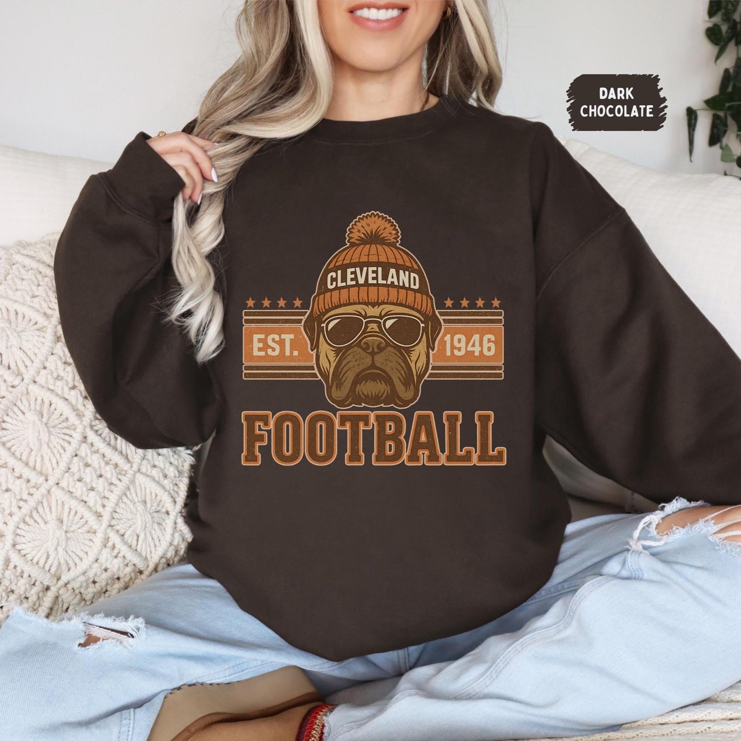 Cleveland Football Vintage Style Shirt, Trendy Sweatshirt Cleveland Football Fan Gift, Cleveland Game Day Shirt, Cleveland Sweatshirt