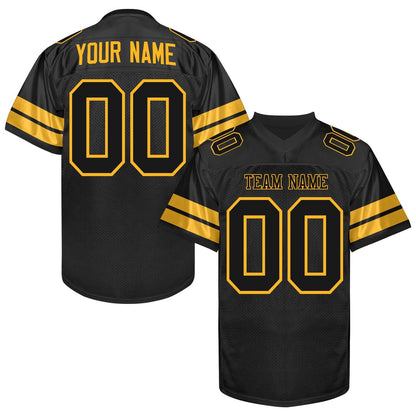 Custom Purple Football Jersey Name Number Logo, Purple Gold Football Uniform Men Women Youth Kid, Game Day Sports Jersey Streetwear Jersey