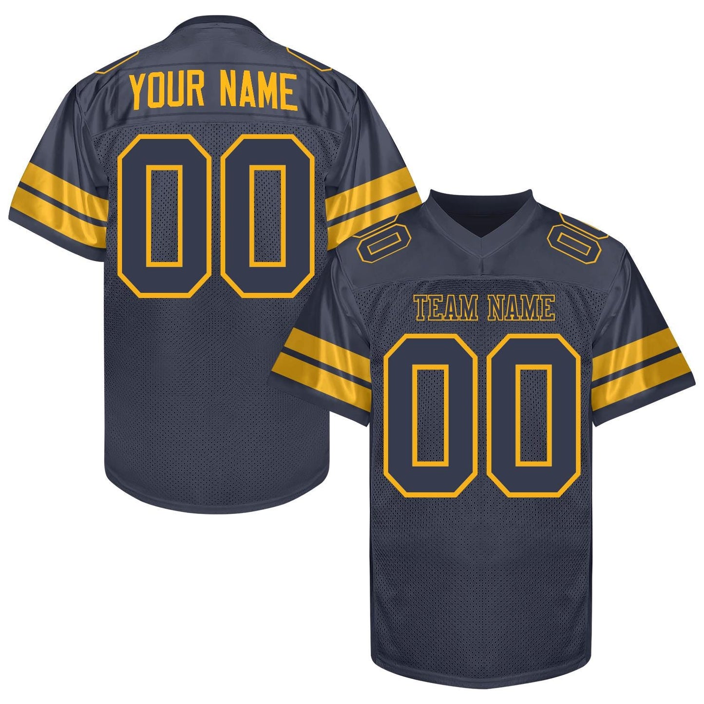 Custom Maroon Football Jersey Men Women Youth Kid, Maroon Yellow Football Shirts Sports Uniform Name Number Logo Uniform Fan Gift Outfit