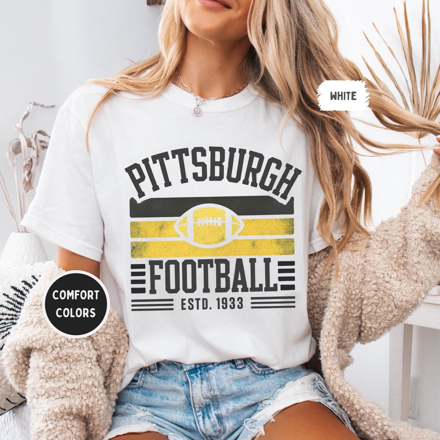 Pittsburgh Football 90s Style Shirt, Pittsburgh Sweatshirt, Graphic Tee Gift For Football Fan Sports, Game Day Shirt, Pittsburgh Fan