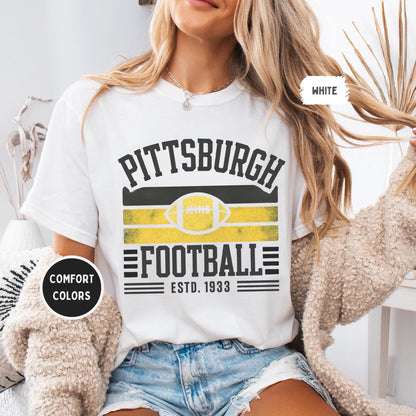 Pittsburgh Football 90s Style Shirt, Pittsburgh Sweatshirt, Graphic Tee Gift For Football Fan Sports, Game Day Shirt, Pittsburgh Fan