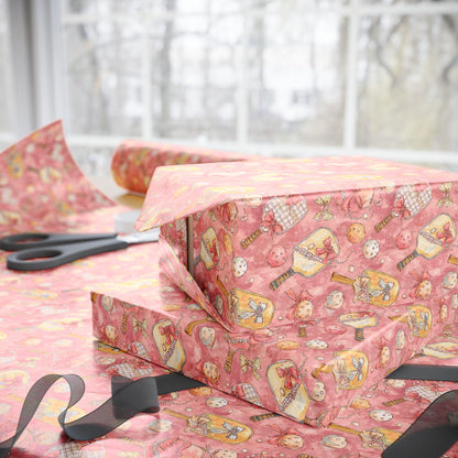 Coquette Pickleball Wrapping Paper for Sports Lovers, Gift Wrap for Pickleball Fans, Unique Pickleball Theme Party Gift Packaging