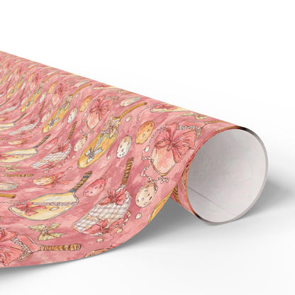 Coquette Pickleball Wrapping Paper for Sports Lovers, Gift Wrap for Pickleball Fans, Unique Pickleball Theme Party Gift Packaging