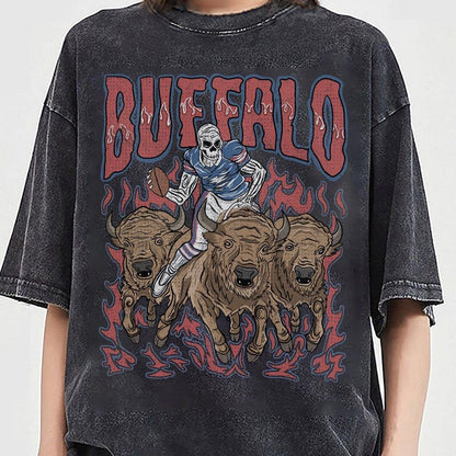 Buffallo Football Skull Vintage Shirt