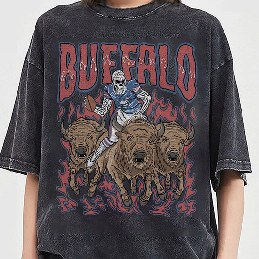 Buffallo Football Skull Vintage Shirt