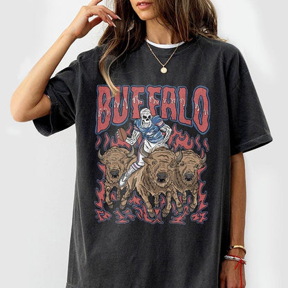 Buffallo Football Skull Vintage Shirt