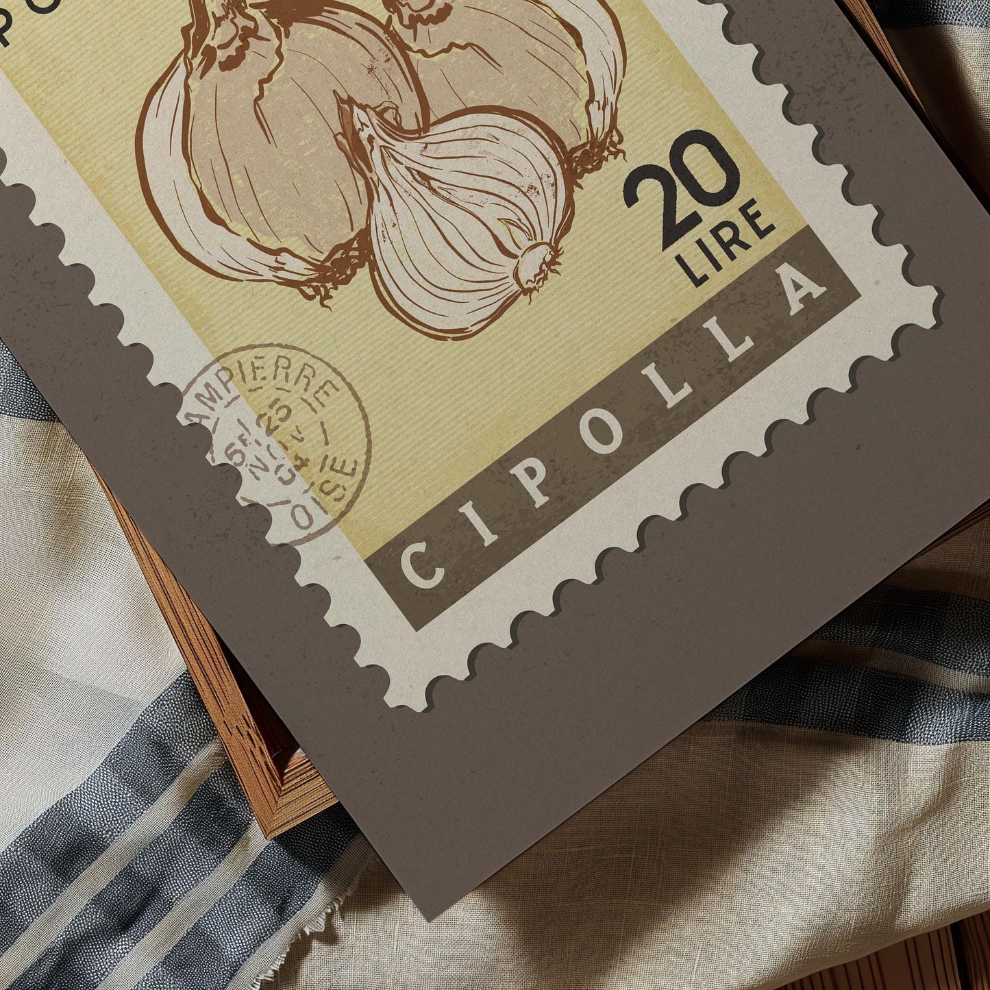 Vintage Onion Poster, Italian Food Art Print | Retro Kitchen Print | Retro Stamp Poster, Trendy Kitchen Art, Food Gift Ideas