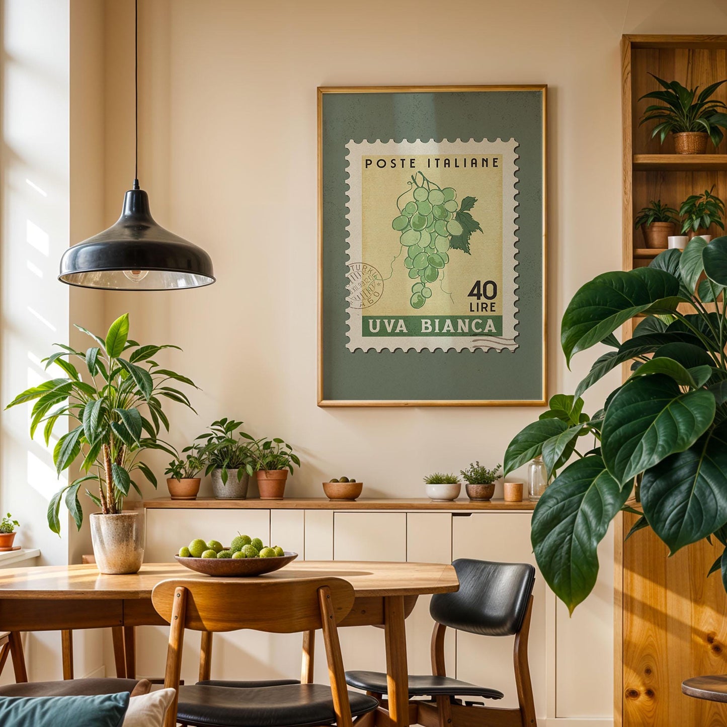 Green Grapes Poster, Green Grapes Fruit Market Print | Italian Food Art | Fruit Wall Art, Green Grapes Poster Set, Cooking Kitchen Art