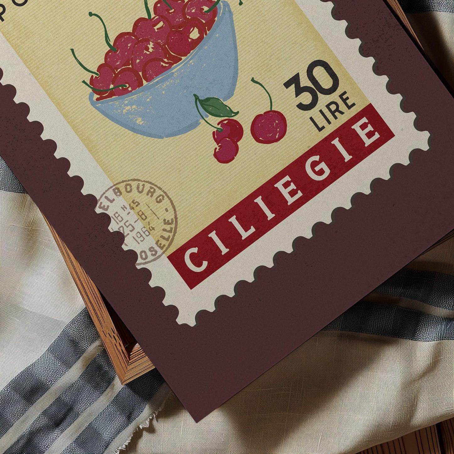 Cherry Poster, Cherry Fruit Market Print | Italian Food Art | Funky Fruit Poster, Cherry Wall Art, Cooking Kitchen Art