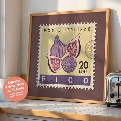 Fig Poster, Fig Fruit Market Print | Italian Food Art | Retro Food Art Print, Fig Wall Art, Fruit Poster Set