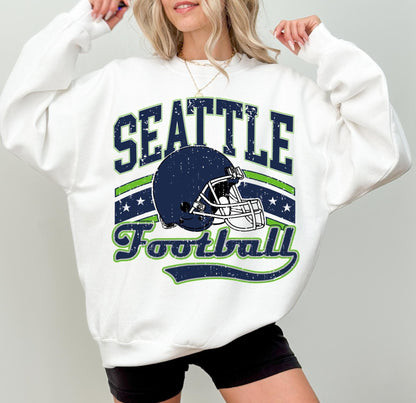 SEATTLE 1974 FOOTBALL Sweatshirt, SEATTLE 1974 FOOTBALL Shirt Retro Style 90s Vintage Unisex Crewneck, Graphic Tee Gift For Football Fan Sport