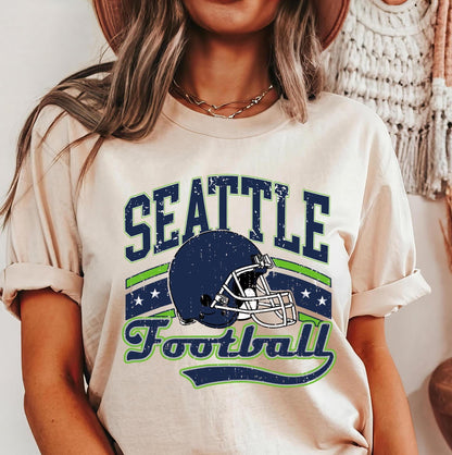 SEATTLE 1974 FOOTBALL Sweatshirt, SEATTLE 1974 FOOTBALL Shirt Retro Style 90s Vintage Unisex Crewneck, Graphic Tee Gift For Football Fan Sport