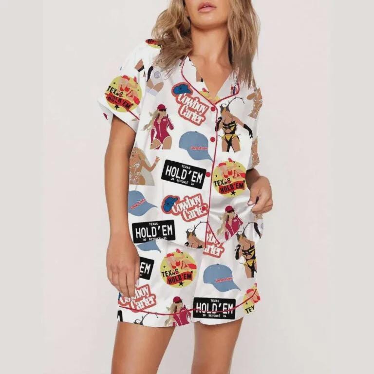 Beyonce Texas Hold’em Cowboy Carter Satin Pajama Set Pajamas Set ...